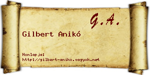 Gilbert Anikó névjegykártya